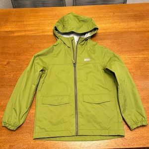 EUC REI Coop Boys Sz 8 Hooded Waterproof Jacket